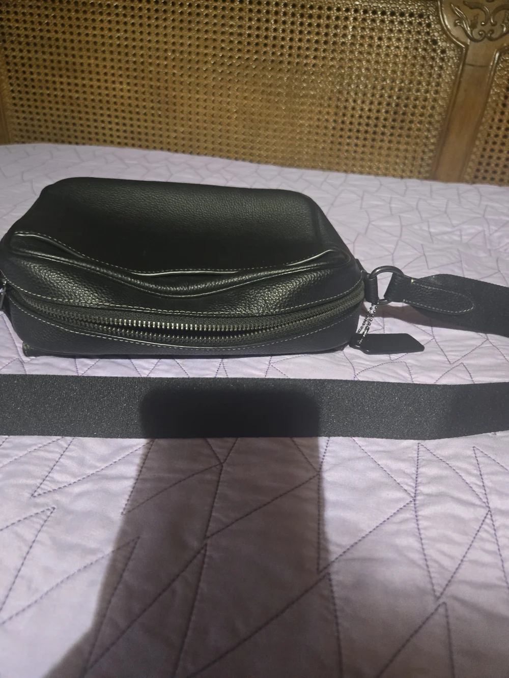 Coach Black Pebbled Leather Crossbody Messenger